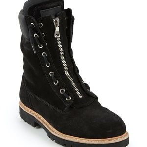 BALMAIN 'TAIGA' BLACK SUEDE MILITARY COMBAT BOOT